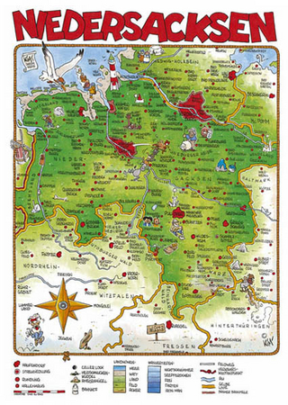 Cartoonlandkarte Niedersachsen