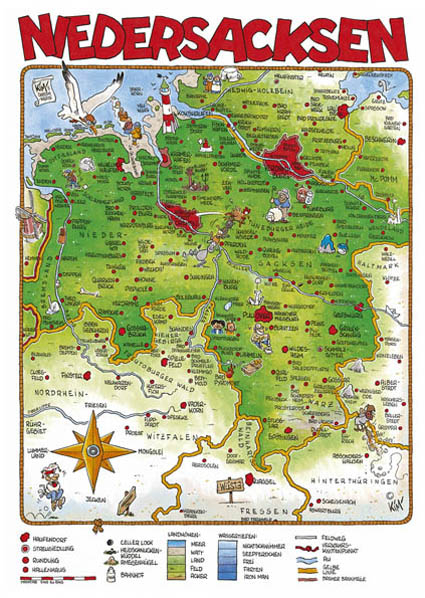 Cartoonlandkarte Niedersachsen - Kim Schmidt