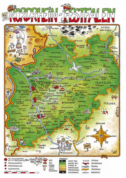 Cartoonlandkarte Nordrhein-Westfalen - Kim Schmidt