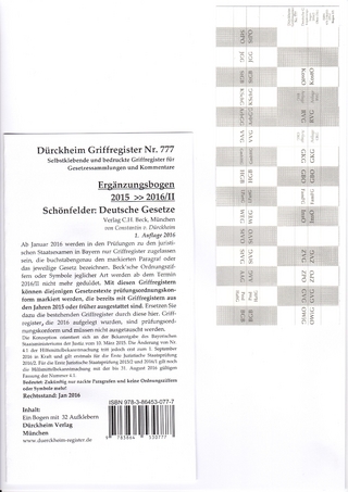 Schönfelder (Ergänzungsbogen 2016/II)