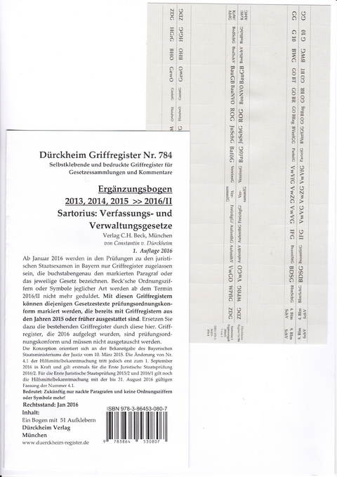 Sartorius (Erg&auml;nzungsbogen 2016/II) - Constantin D&uuml;rckheim