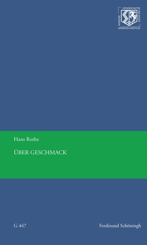 &Uuml;ber Geschmack - Hans Rothe