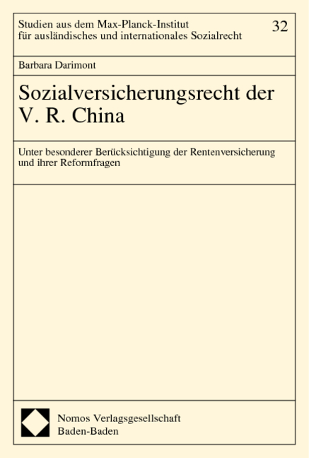 Sozialversicherungsrecht der V.R. China - Barbara Darimont