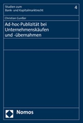Ad-hoc-Publizität bei Unternehmenskäufen und -übernahmen