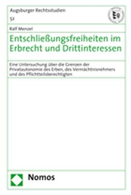 Entschlie&szlig;ungsfreiheiten im Erbrecht und Drittinteressen - Ralf Menzel