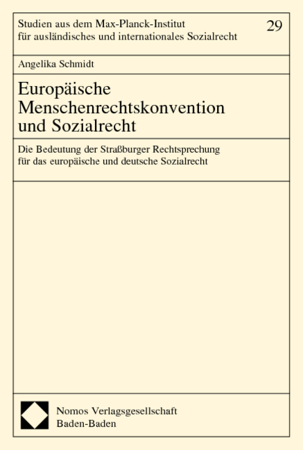 Europ&auml;ische Menschenrechtskonvention und Sozialrecht