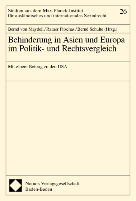 Behinderung in Asien und Europa im Politik- und Rechtsvergleich - 