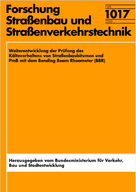 Weiterentwicklung der Pr&uuml;fung des K&auml;lteverhaltens von Stra&szlig;enbaubitumen und PmB mit dem Bending Beam Rheometer (BBR) - Thomas W&ouml;rner, Manuela St&uuml;tz, Bernd Wallner