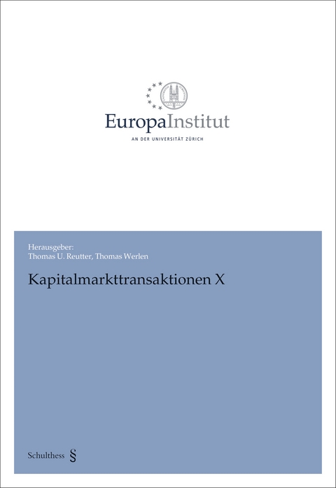 Kapitalmarkttransaktionen X - Thomas Werlen