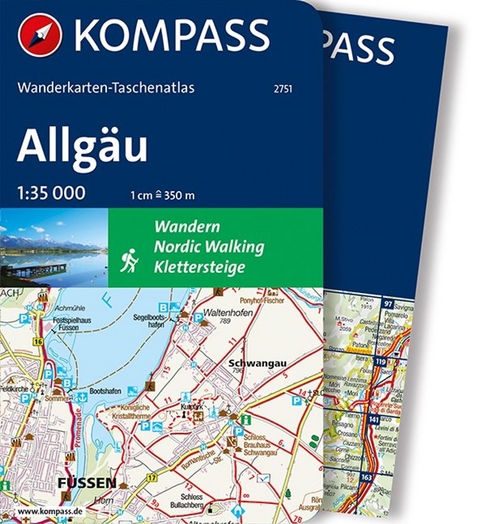 KOMPASS Wanderkarten-Taschenatlas Allg&auml;u 1:35.000