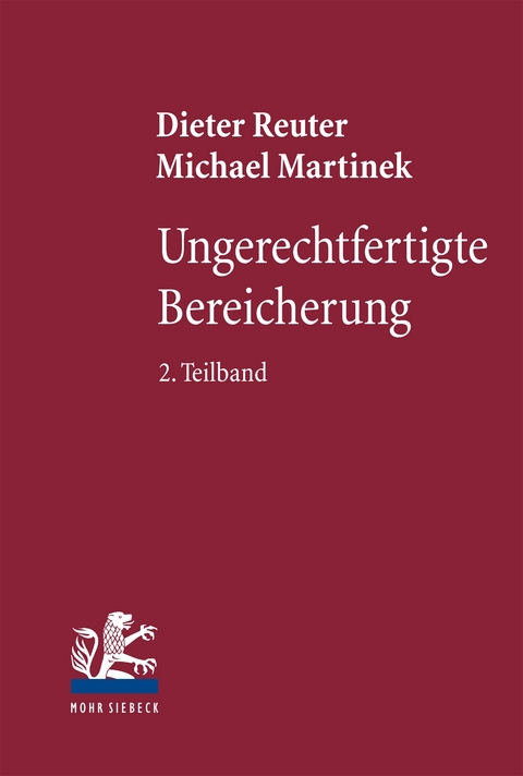 Ungerechtfertigte Bereicherung - Dieter Reuter, Michael Martinek