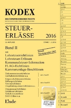 KODEX Steuer-Erlässe 2016, Band II