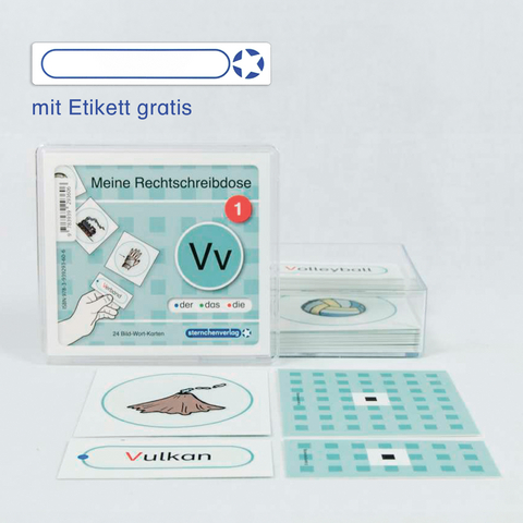 Meine Rechtschreibdose 1 V/v-W&ouml;rter - Jetzt neu mit Etikett zum Beschriften - Katrin Langhans