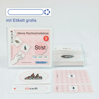 Meine Rechtschreibdose 3 St/st-Wörter - Jetzt neu mit Etikett zum Beschriften