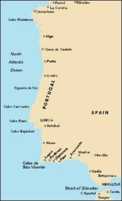 Cabo Finisterre to Gibraltar Passage Chart