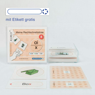 Meine Rechtschreibdose 8 ai/x-Wörter - Jetzt neu mit Etikett zum Beschriften