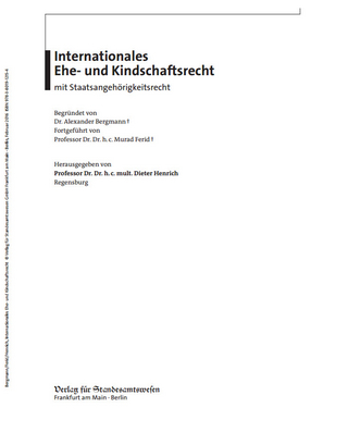 Internationales Ehe- und Kindschaftsrecht mit Staatsangehörigkeitsrecht