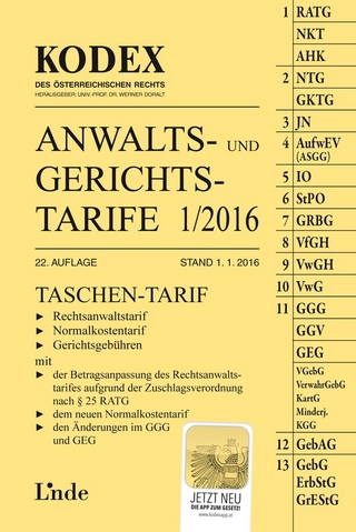 KODEX Anwalts- und Gerichtstarife 1/2016