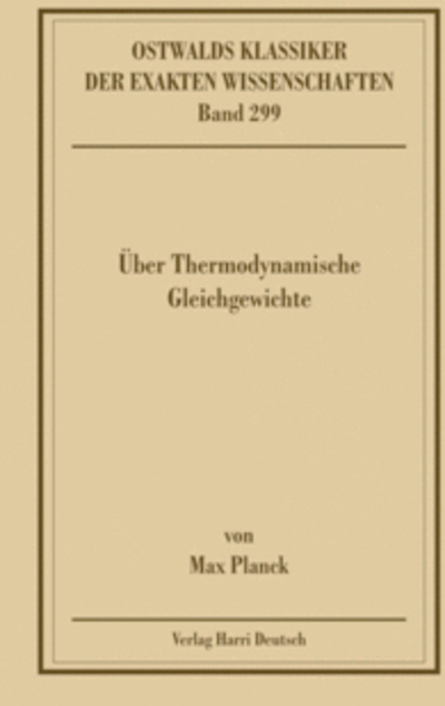 &Uuml;ber Thermodynamische Gleichgewichte (Planck)