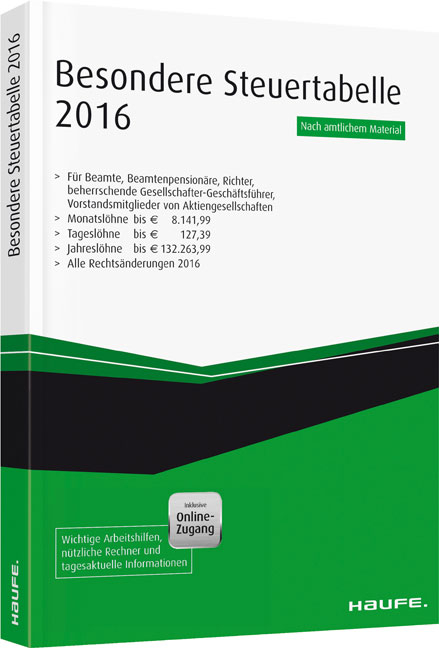 Besondere Steuertabelle plus Onlinezugang