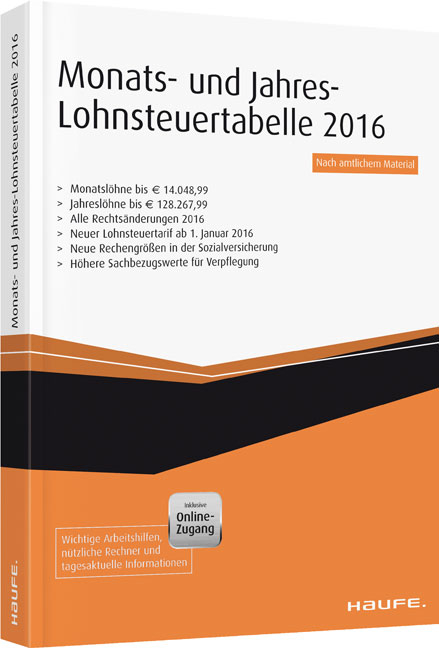 Monatslohn-Steuertabelle plus Onlinezugang