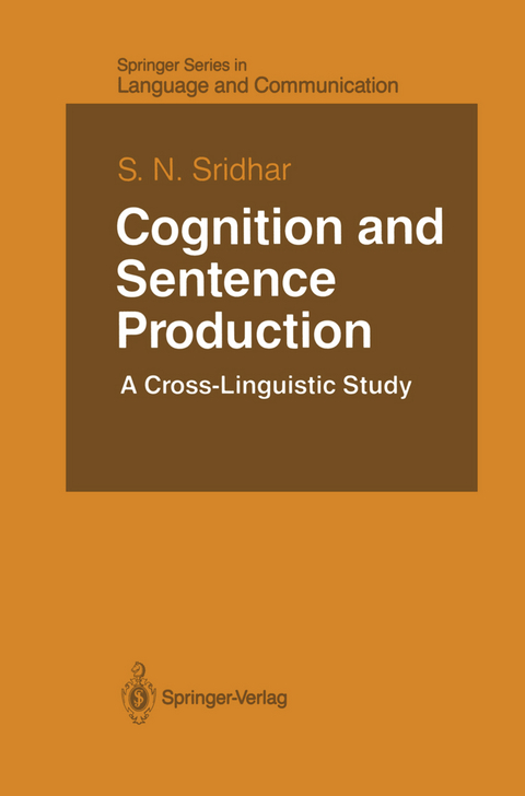Cognition and Sentence Production - S.N. Sridhar