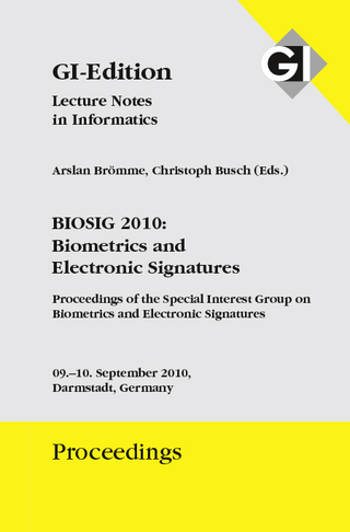 GI Edition Proceedings Band 164 BIOSIG 2010: Biometrics and Electronic Signatures