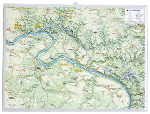 S&auml;chsische Schweiz klein 1:50.000 ohne Rahmen - 
