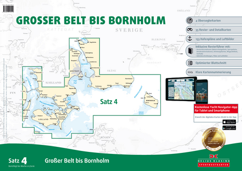 Sportbootkarten Satz 4: Gro&szlig;er Belt bis Bornholm (Ausgabe 2016)