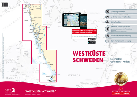 Sportbootkarten Satz 3: Westk&uuml;ste Schweden (Ausgabe 2016/2017)