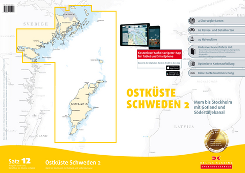 Sportbootkarten Satz 12: Ostk&uuml;ste Schweden 2 (Ausgabe 2016/2017)