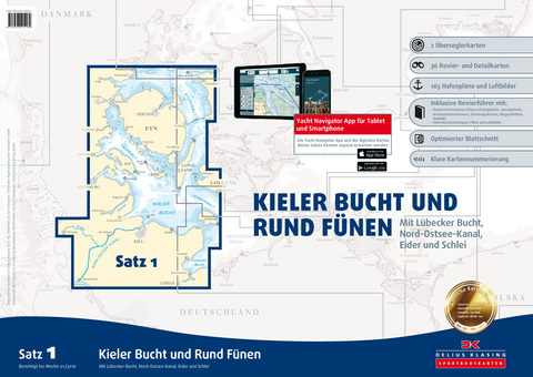 Sportbootkarten Satz 1: Kieler Bucht und Rund F&uuml;nen (Ausgabe 2016)