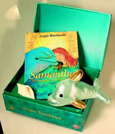 Freundschafts-Schatztruhe: Buch Samantha, Delphin mit Glitzerflossen, Muscheln -  Sergio Bambaren