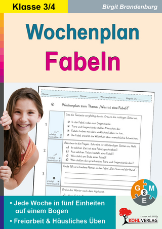 Wochenplan Fabeln / Klasse 3-4