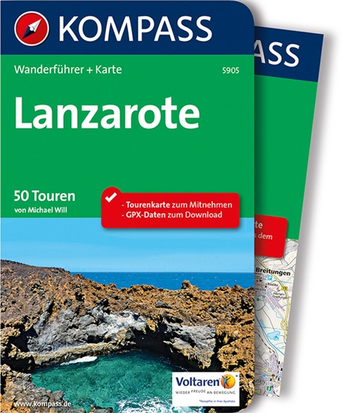 KOMPASS Wanderf&uuml;hrer Lanzarote, 50 Touren mit Extra-Tourenkarte - Michael Will