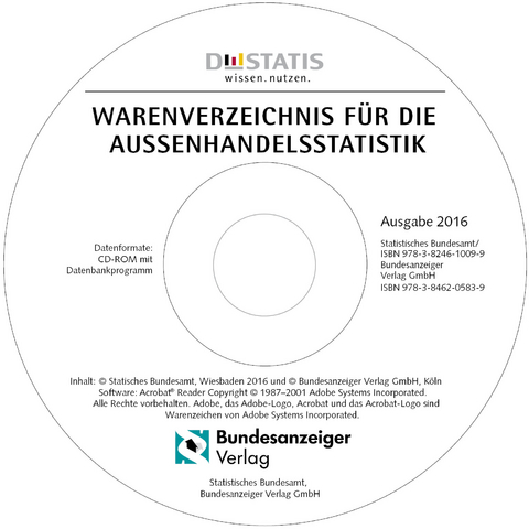 Warenverzeichnis f&uuml;r die Au&szlig;enhandelsstatistik - Ausgabe 2016