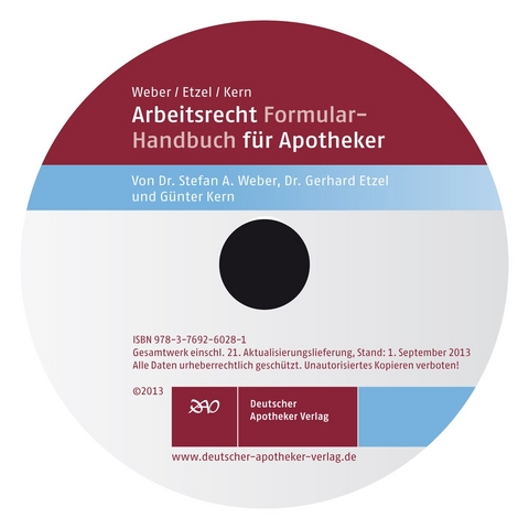 Arbeitsrecht f&uuml;r Apotheker CD-ROM VO 23