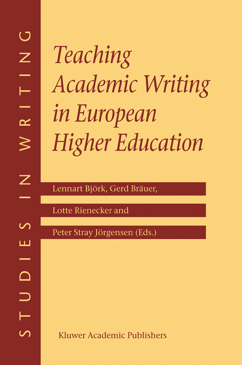 Teaching Academic Writing in European Higher Education - 