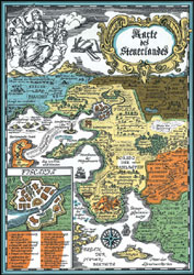 Karte des Steuerlandes. Eine farbige Phantasiekarte