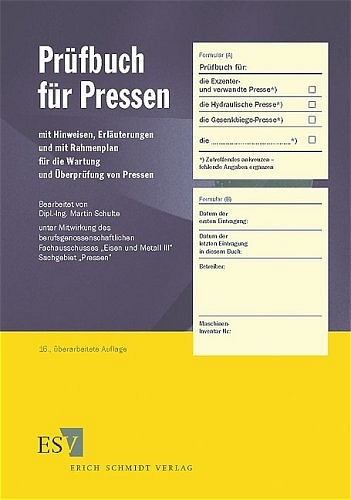 Pr&uuml;fbuch f&uuml;r Pressen