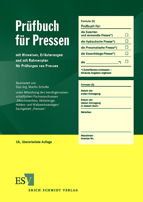 Pr&uuml;fbuch f&uuml;r Pressen