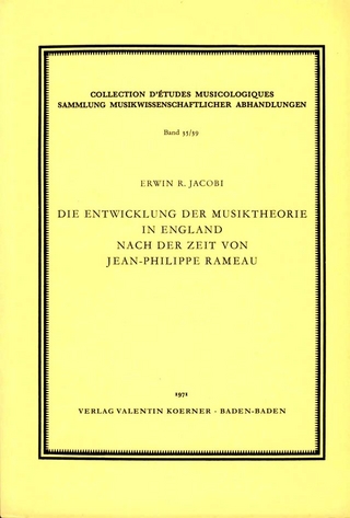 Die Entwicklung der Musiktheorie in England nach der Zeit von Jean-Philippe Rameau.