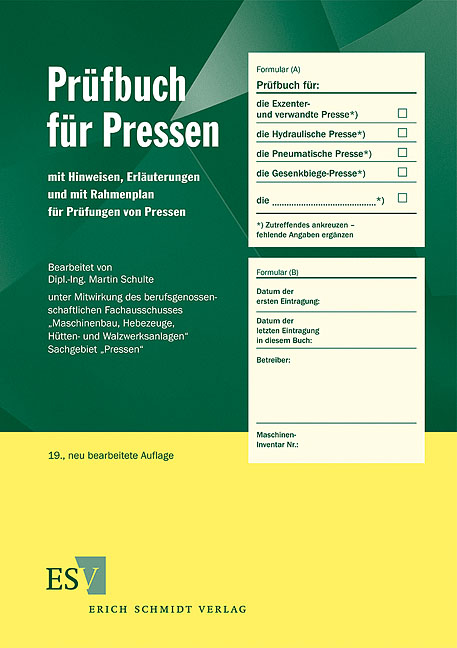 Pr&uuml;fbuch f&uuml;r Pressen