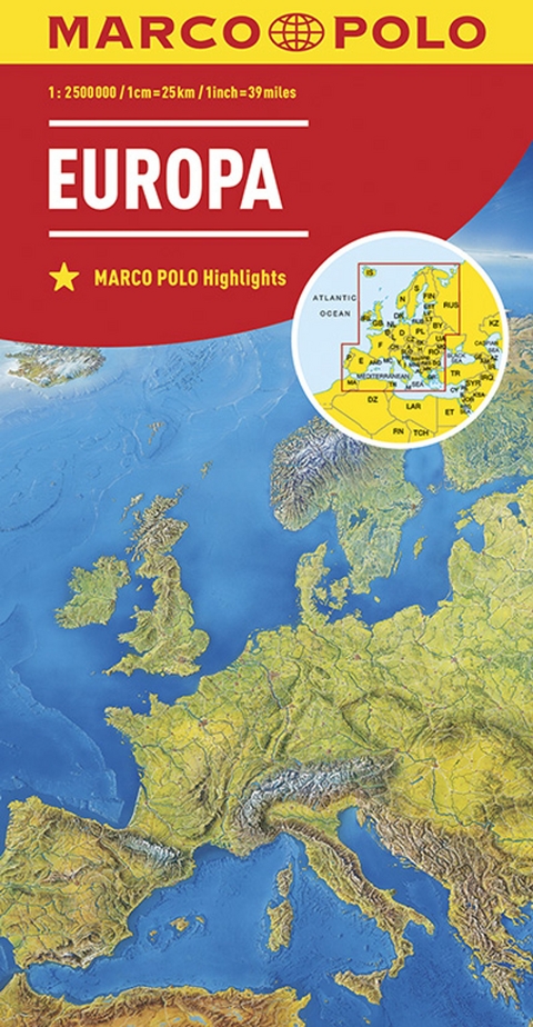MARCO POLO L&auml;nderkarte Europa 1:2,5 Mio.