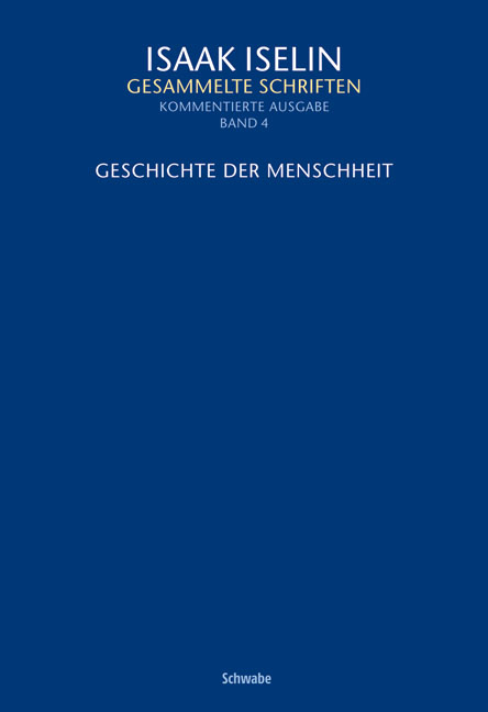 Geschichte der Menschheit - Isaak Iselin