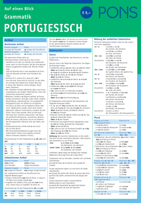 PONS Grammatik auf einen Blick Portugiesisch