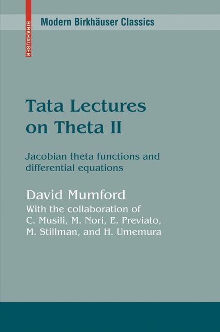 Tata Lectures on Theta - David Mumford