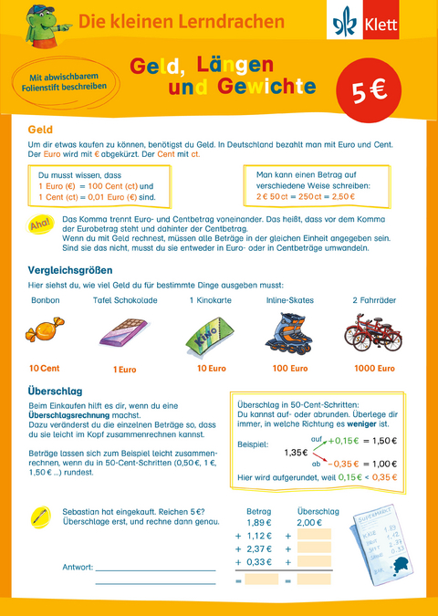 Auf einen Blick: Geld, L&auml;ngen und Gewichte