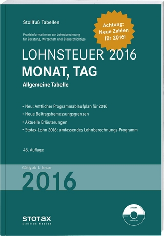 Tabelle, Lohnsteuer 2016 Monat, Tag