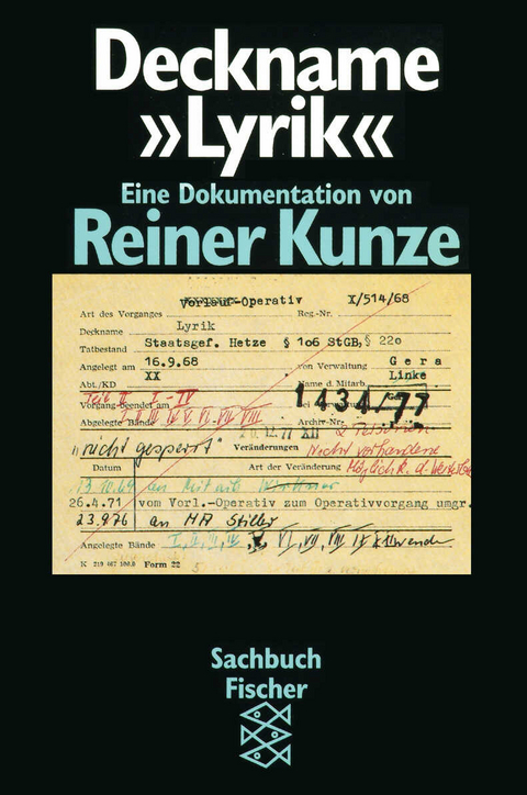 Deckname &raquo;Lyrik&laquo; - Reiner Kunze